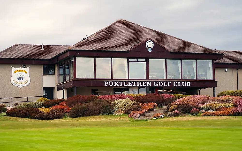 Portlethen Golf Club clubhouse and course at dusk