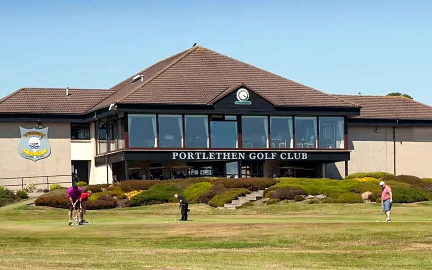 The clubhouse overlooking the course