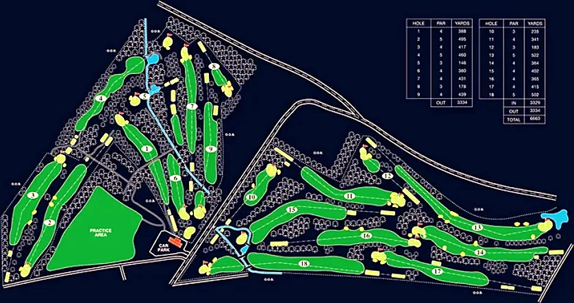 Course map of Portlethen Golf Club