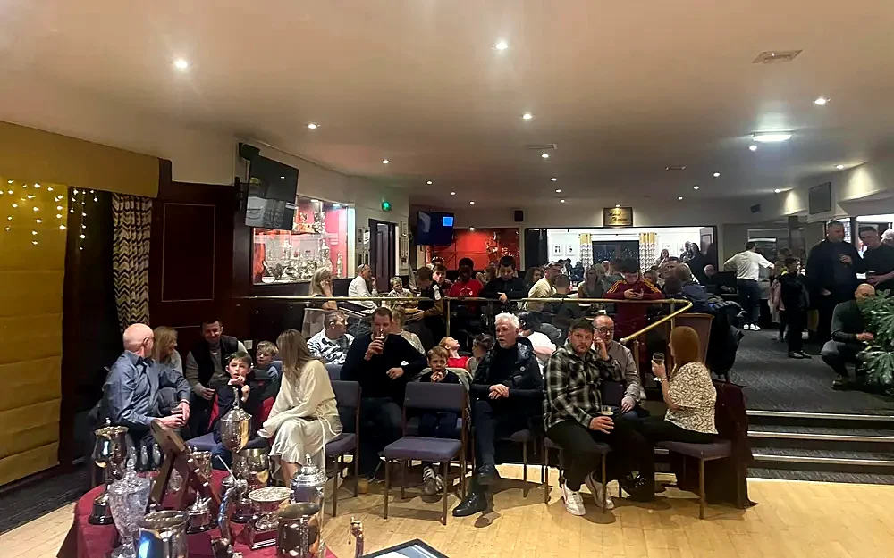 Members gathered in the clubhouse lounge